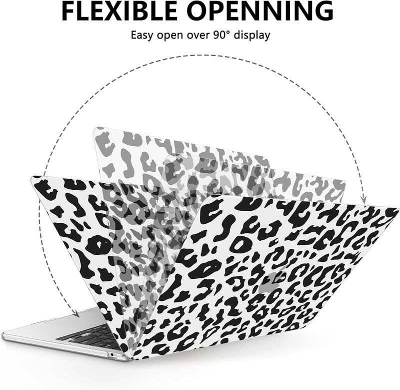 AKIT Compatible with MacBook Air 13 inch Case 2026 2025 2024-2022 M4/M3/M2 A3240 A3113 A2681, Unique Pattern Hard Shell Case+Screen Protector+Keyboard Cover for MacBook Air 13.6 inch, Black Leopard 2 - Image 5